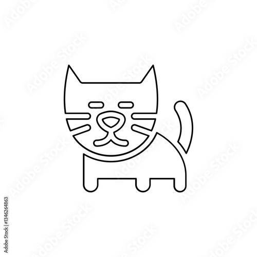 Cat icon in line style