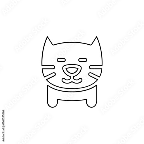 Cat icon in line style