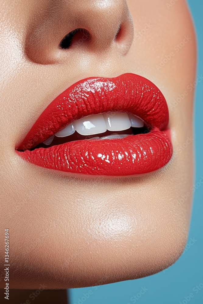 Fototapeta premium Close-up beautiful lips banner