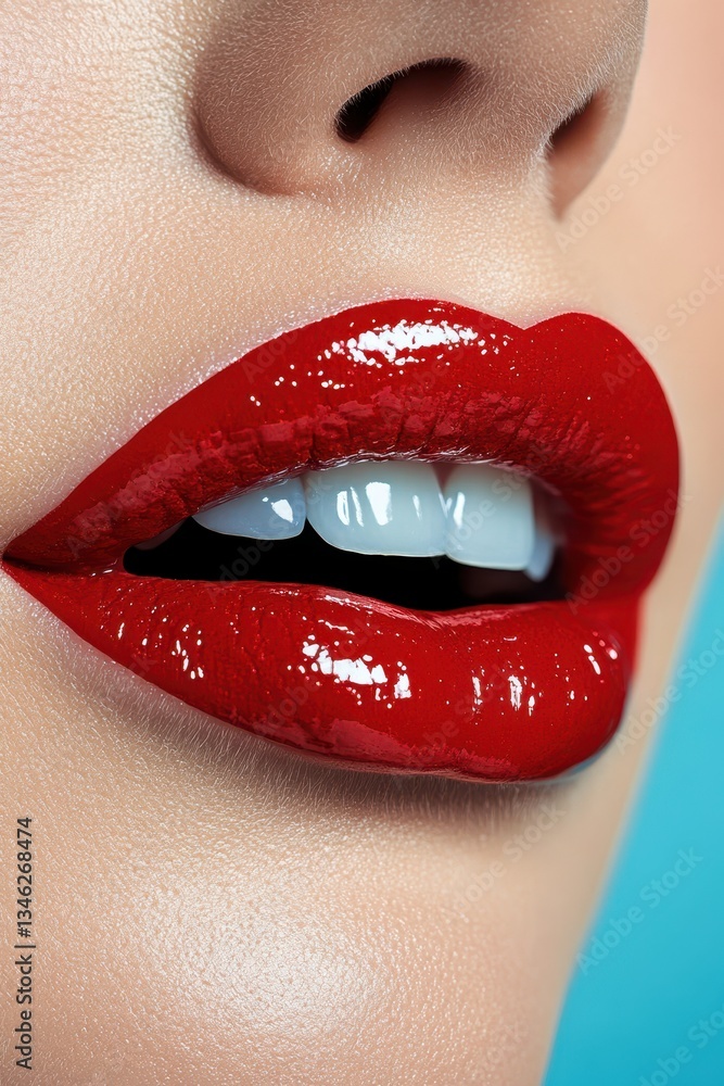 Obraz premium Close-up beautiful lips banner