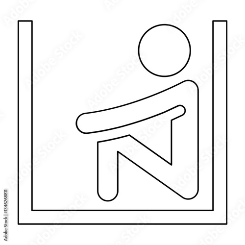 Serious icon in line style