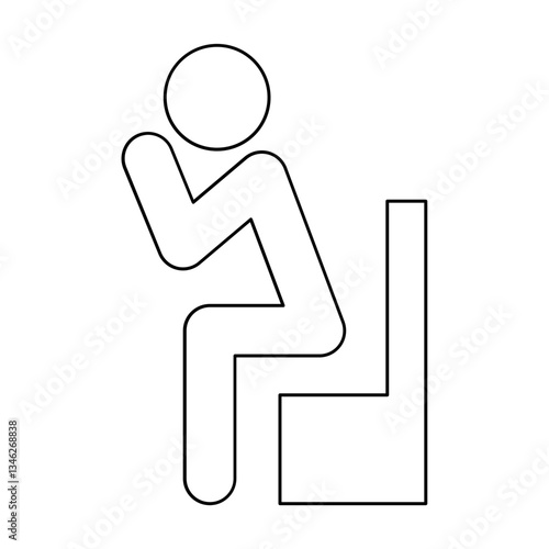 Serious icon in line style