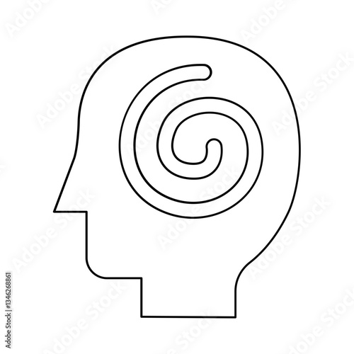 Serious icon in line style