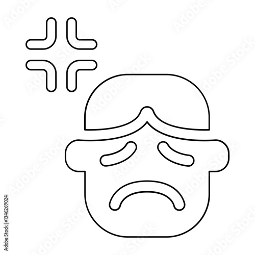 Serious icon in line style