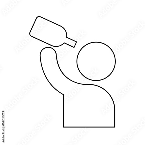 Alcoholic icon in line style