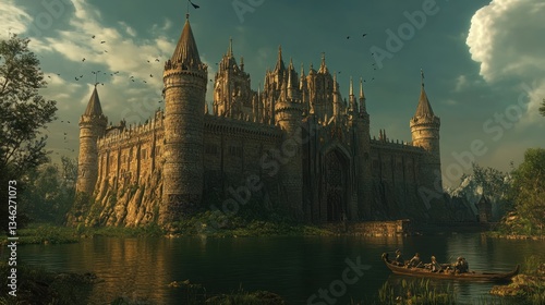 Wallpaper Mural Lake Castle Torontodigital.ca