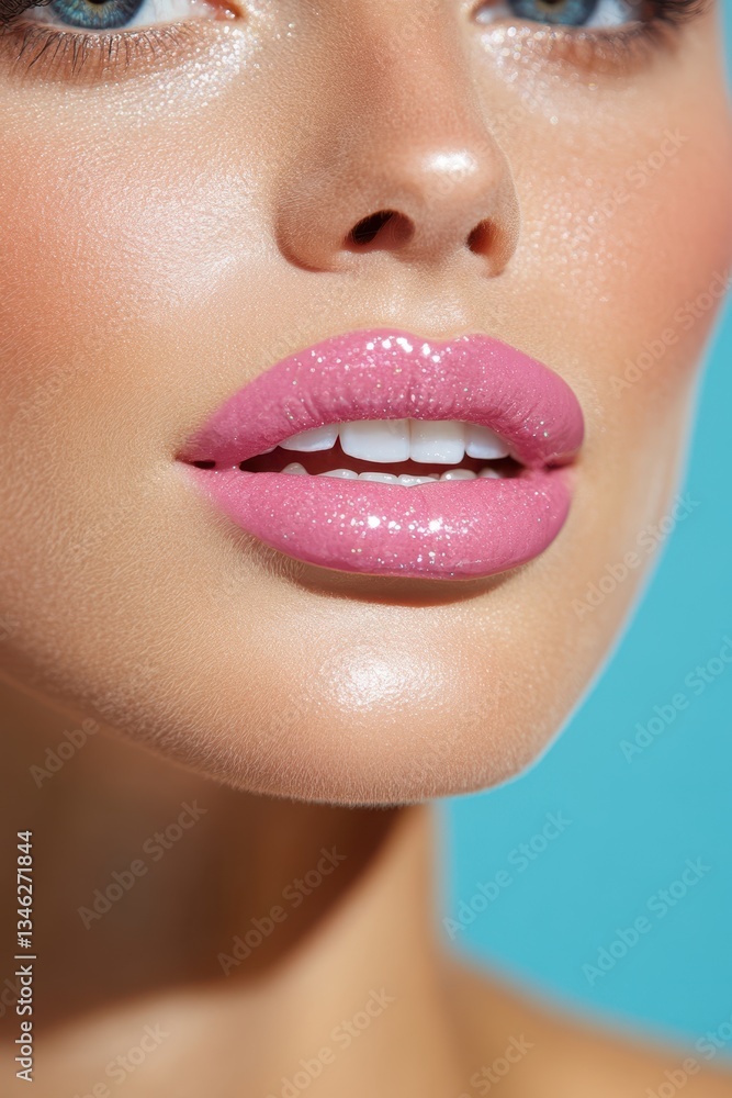 Close-up beautiful lips banner Close-up beautiful lips banner