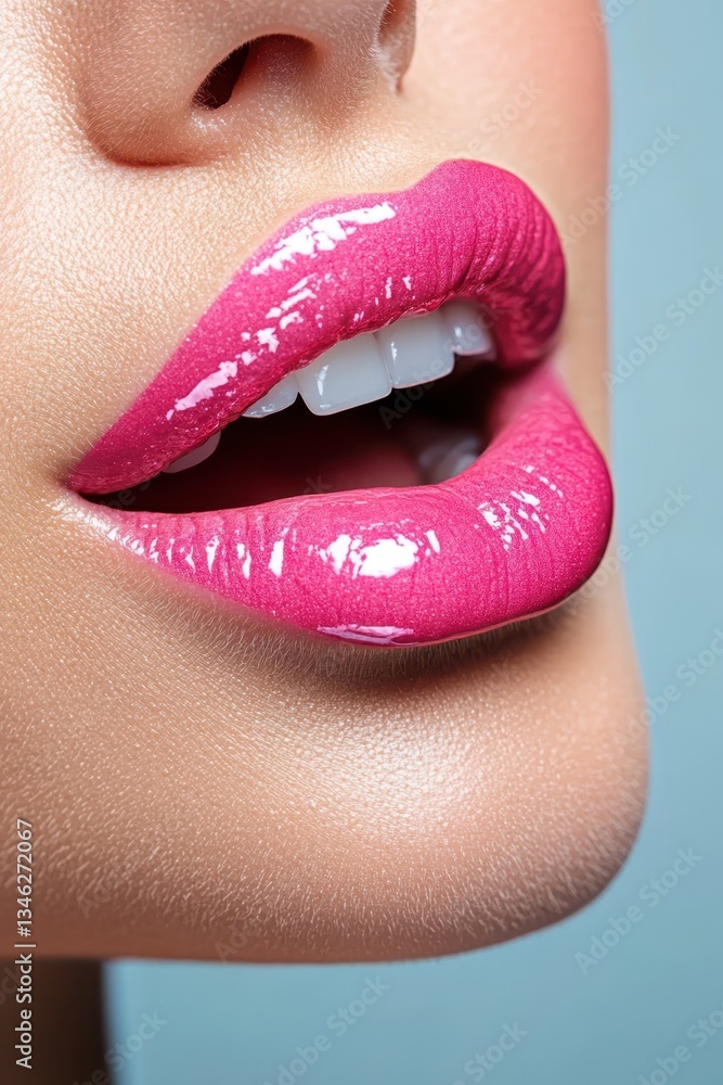 Obraz premium Close-up beautiful lips banner
