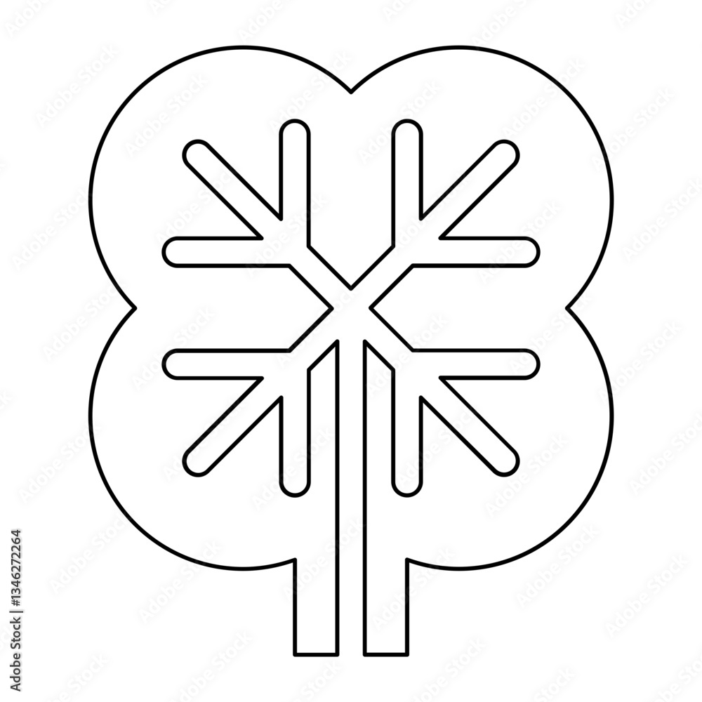 Fototapeta premium Tree icon in line style