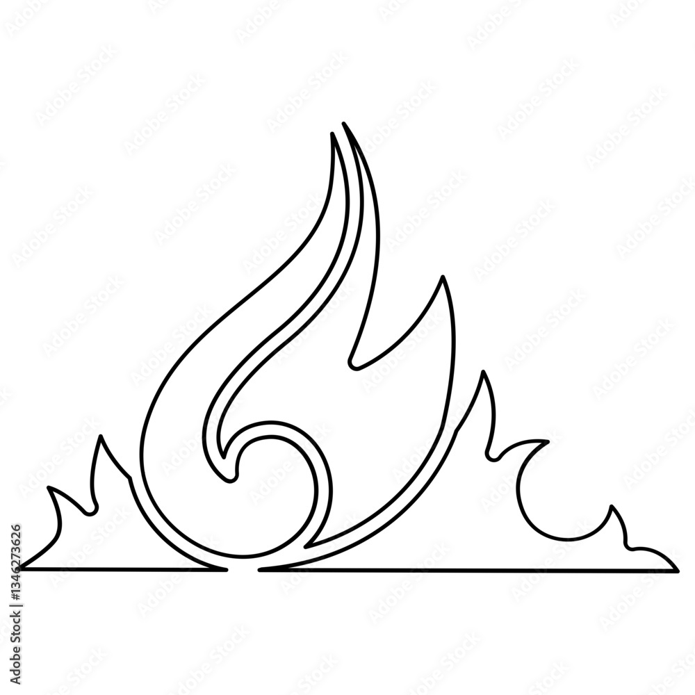 Fire icon in line style