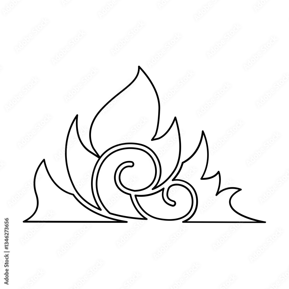 Obraz premium Flame icon in line style