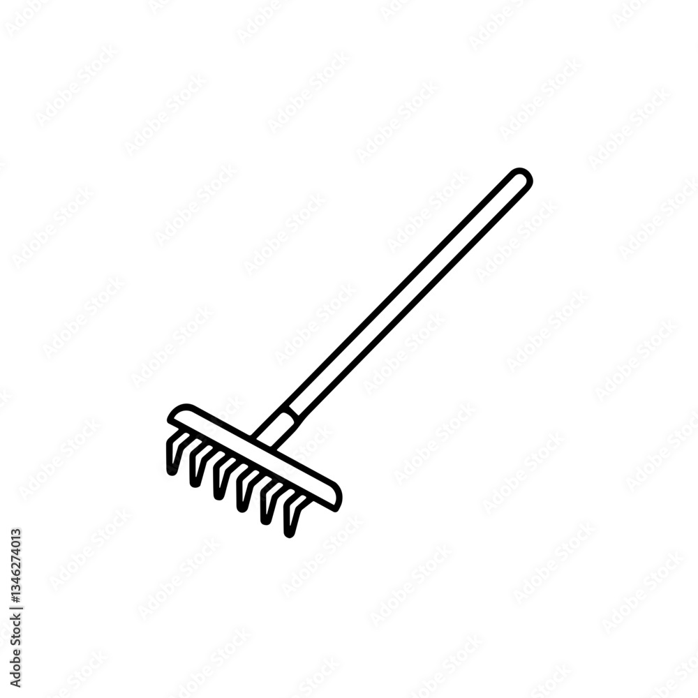 Rake garden tools on a clean background Rake garden tools on a clean background