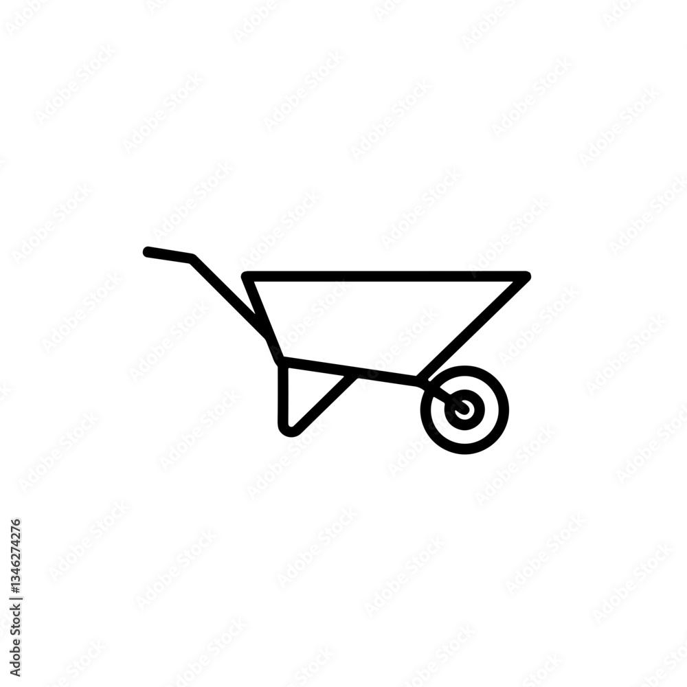 Wheelbarrow garden tool on a minimalistic background Wheelbarrow garden tool on a minimalistic background