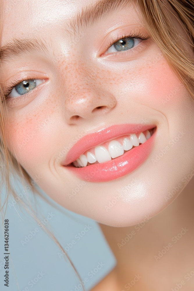 Close-up beautiful smile banner Close-up beautiful smile banner