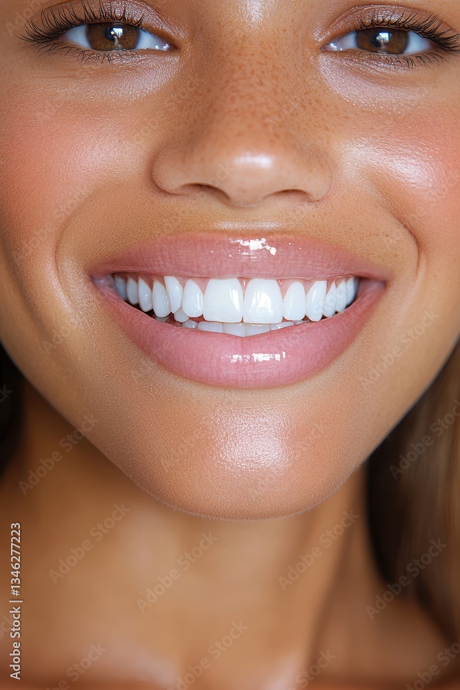 Close-up beautiful smile banner Close-up beautiful smile banner