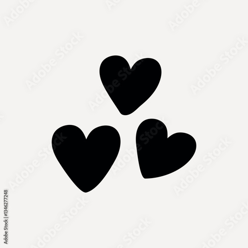 Minimalist heart line art, Valentine's Day vector