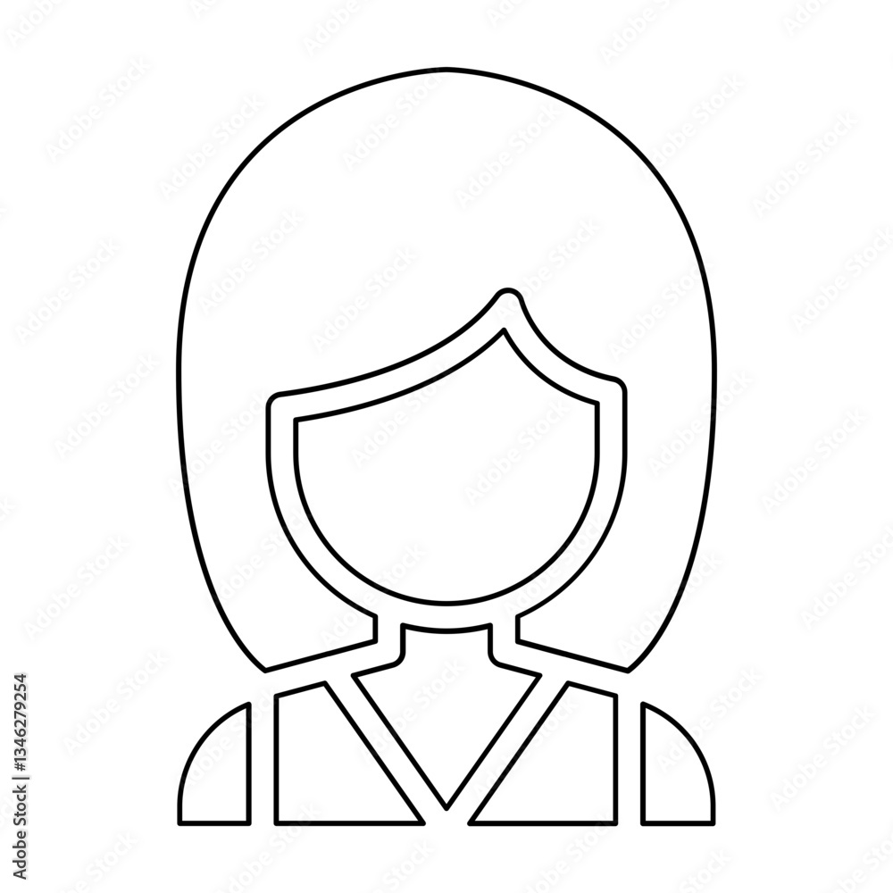 Obraz premium sales woman icon in line style