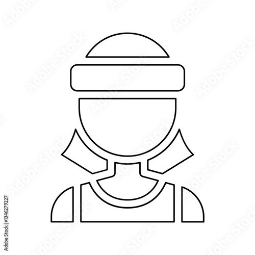 sportswoman icon in line style
