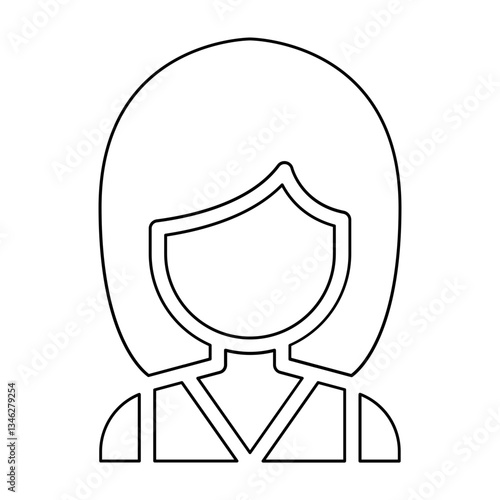 sales woman icon in line style