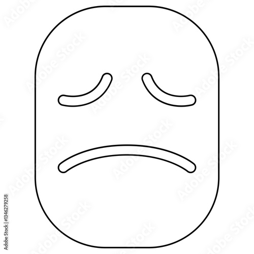 Sad face icon in line style