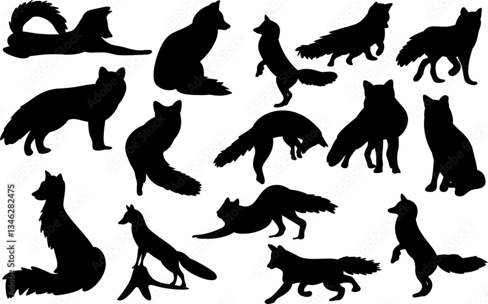 Fototapeta premium Webfoxes silhouette element decoration clipart