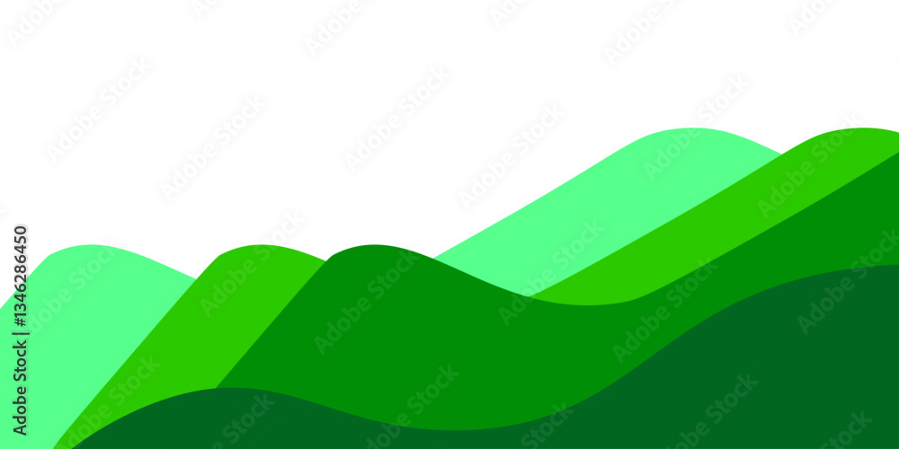 Obraz premium Green volume waves abstract background nature eco wallpaper or presentation backdrop abstract. vector illustration