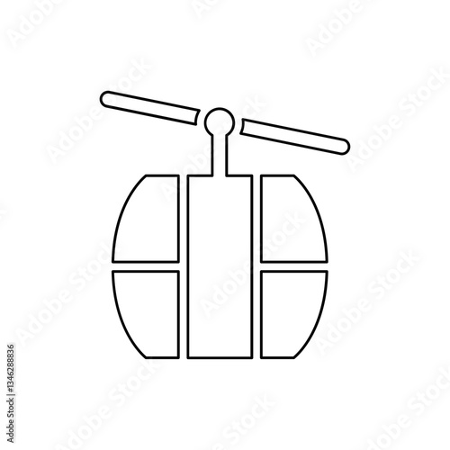 Cable car icon in line style