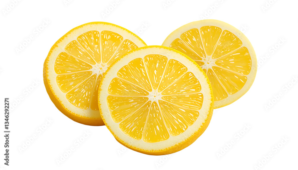 Fresh lemon slices isolated on white and transparent background. Fresh lemon slices isolated on white and transparent background.