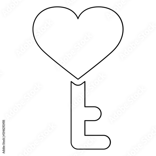 Love icon in line style