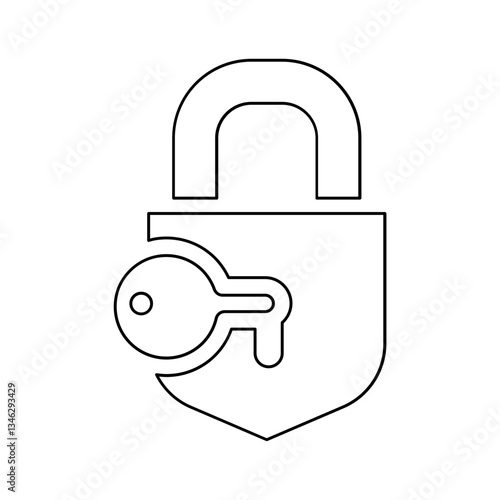 Unlock icon in line style