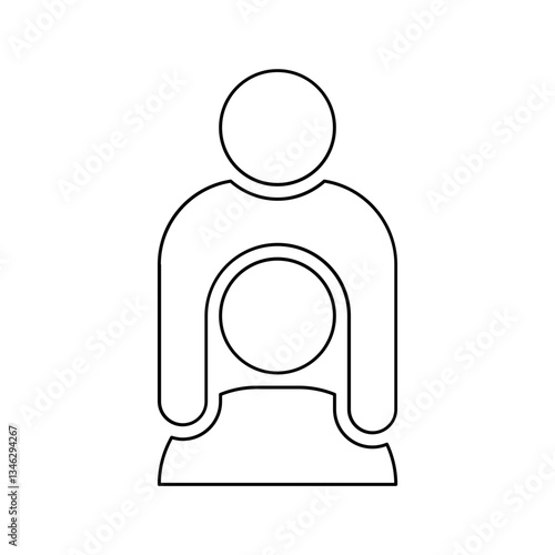 Shoulder massage icon in line style