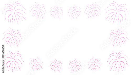 Pink Watercolor Fireworks Pattern Frame