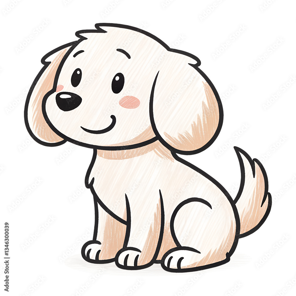 Cute Puppy with friendly mood sitting against white background Cute Puppy with friendly mood sitting against white background