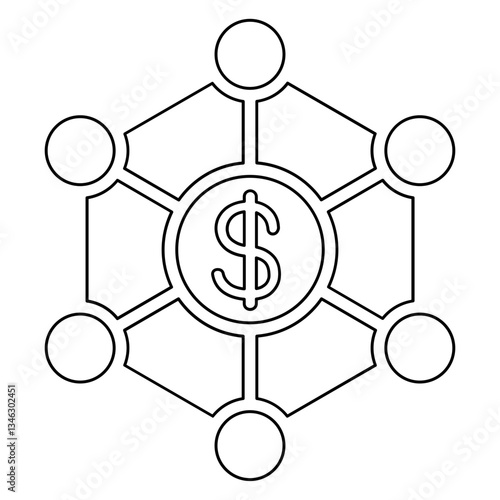 Cryptocurrency icon in line style