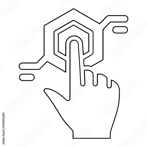 Blockchain technology icon in line style