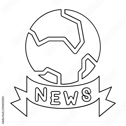 International news icon in line style