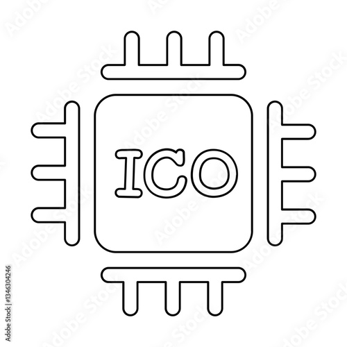 ICO icon in line style