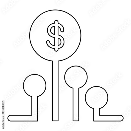 Cryptocurrency icon in line style