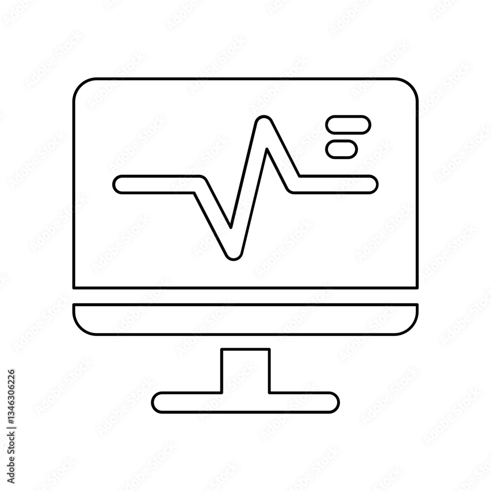 Computer security icon in line style Computer security icon in line style