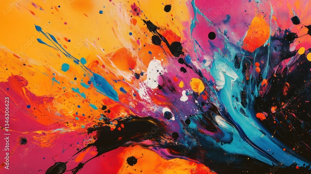 Colorful abstract painting featuring dynamic brush strokes and vibrant hues Colorful abstract painting featuring dynamic brush strokes and vibrant hues