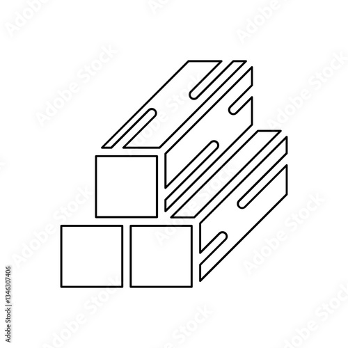 Wood icon in line style