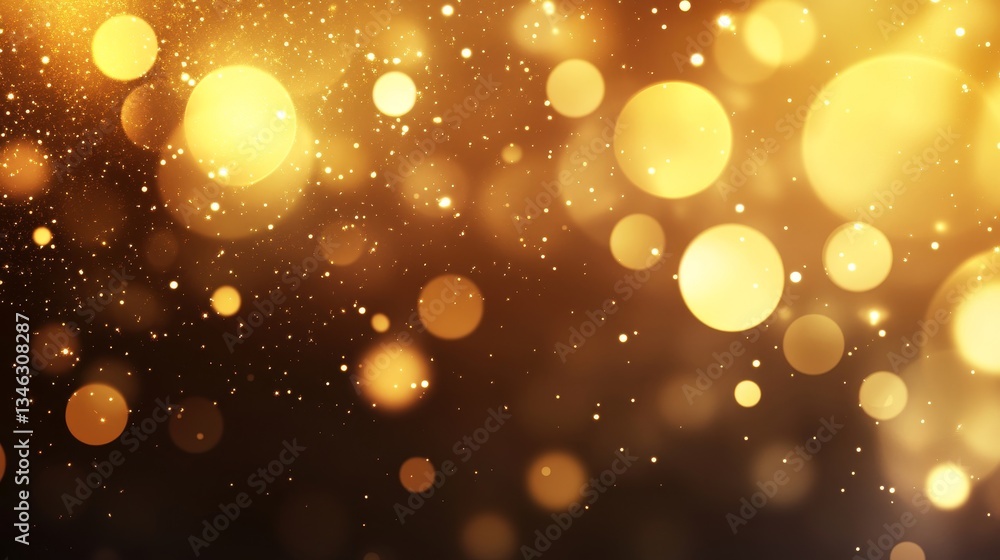 Golden bokeh lights shimmering against a dark background, creating a festive atmosphere Golden bokeh lights shimmering against a dark background, creating a festive atmosphere