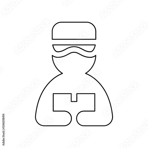 Postman icon in line style