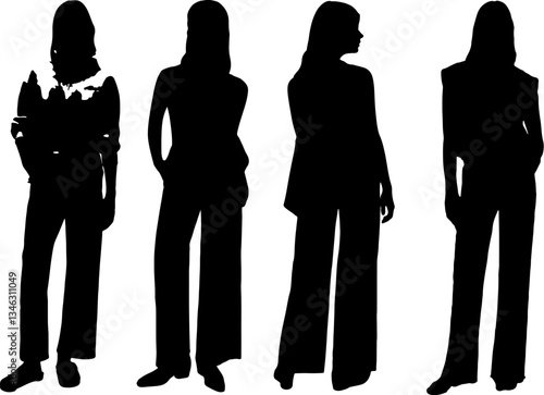 Black and White Female Silhouettes – Minimalist Art