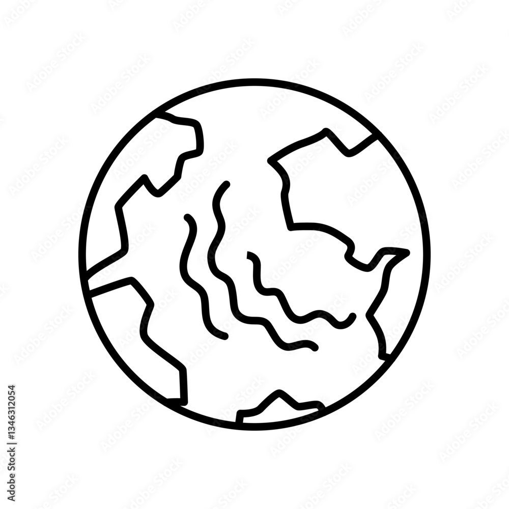 Marine port icon. Outline linear vector symbol. Linear style illustration with editable stroke isolated on white background
