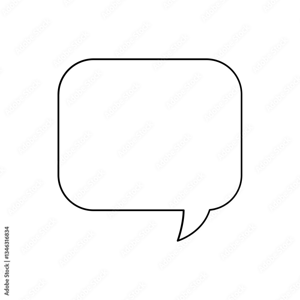 Naklejka premium Speech bubble icon in line style