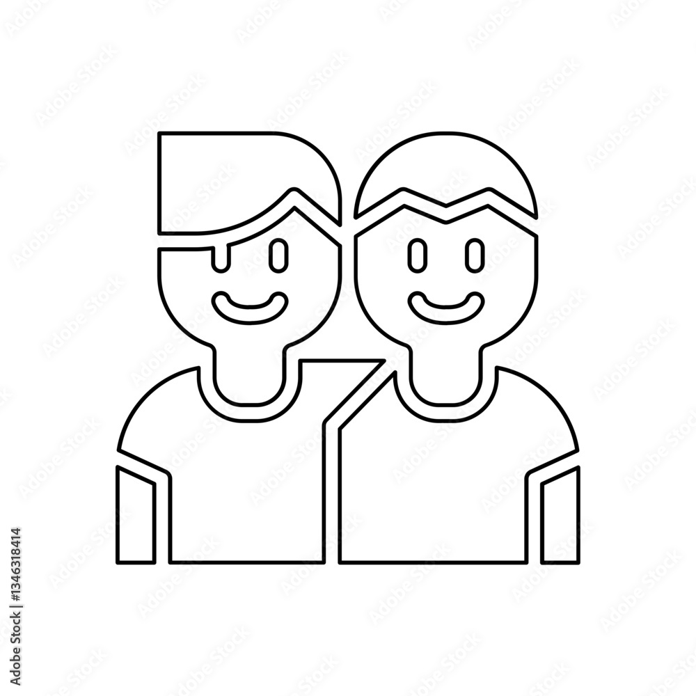Friend icon in line style Friend icon in line style