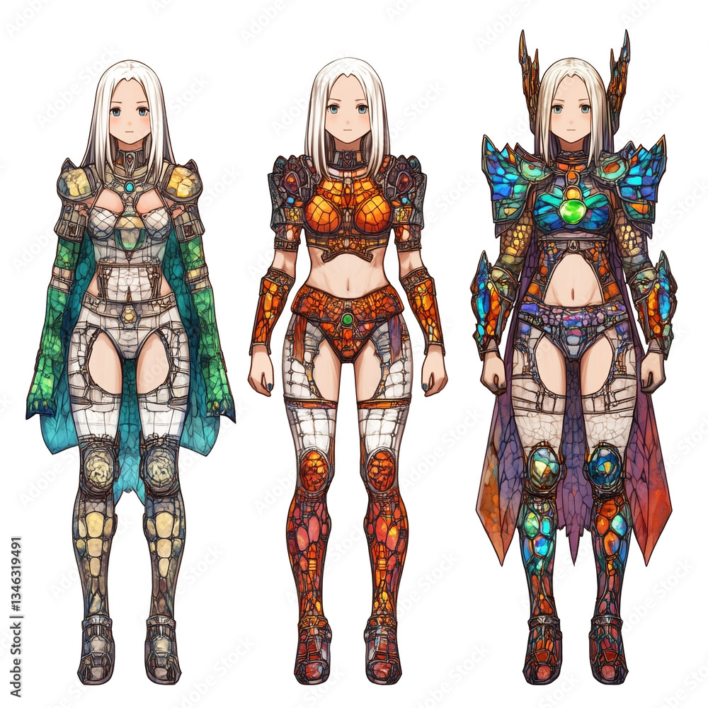 Naklejka premium Anime girls(Game PNG)