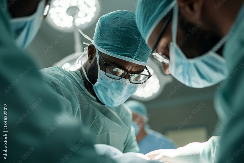 Focused Surgeons Performing Surgery in Modern Operating Room Focused Surgeons Performing Surgery in Modern Operating Room