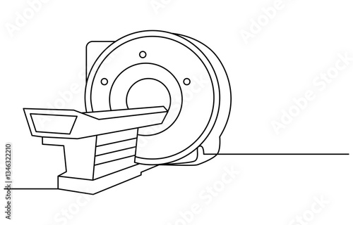 Continuous one line drawing Magnetic resonance imaging